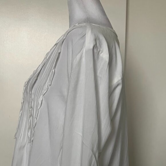 Sundance White Ruffle Boho Long Sleeve Blouse Top Size XS - Picture 3 of 15